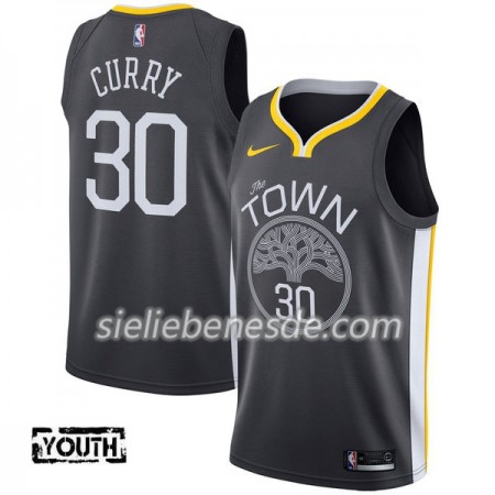 Kinder NBA Golden State Warriors Trikot Stephen Curry 30 Nike 2017-18 Schwarz Swingman